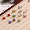 Minimalist Geometric Jewelry Accessories Stainless Steel 18K Gold Plated Square Glass Pendant For Women