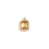 Minimalist Geometric Jewelry Accessories Stainless Steel 18K Gold Plated Square Glass Pendant For Women