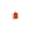 Minimalist Geometric Jewelry Accessories Stainless Steel 18K Gold Plated Square Glass Pendant For Women