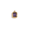 Minimalist Geometric Jewelry Accessories Stainless Steel 18K Gold Plated Square Glass Pendant For Women