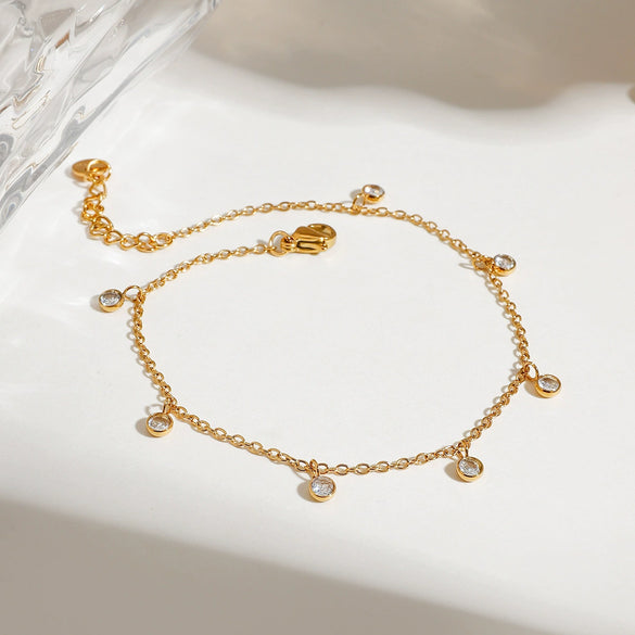 Minimalist Geometric 18K Gold Titanium Steel Women's Anklet