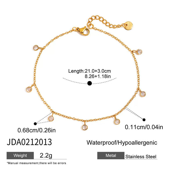 Minimalist Geometric 18K Gold Titanium Steel Women's Anklet