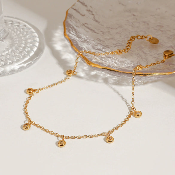 Minimalist Geometric 18K Gold Titanium Steel Women's Anklet