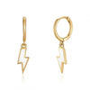 Minimalist Geometric Lightning Drop Earrings For Women With Silver Needle And Copper Electroplated Fashion Earrings