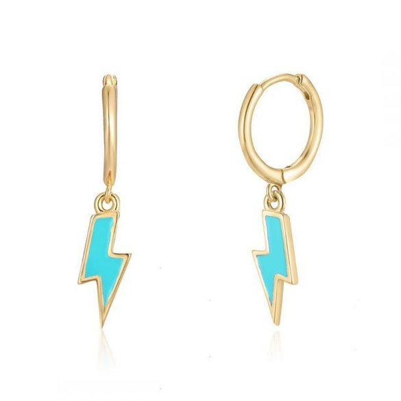 Minimalist Geometric Lightning Drop Earrings For Women With Silver Needle And Copper Electroplated Fashion Earrings