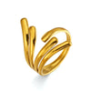 Minimalist Geometric Line Open Ring For Women Gold Electroplated Stainless Steel Jewelry