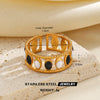 Minimalist Geometric Line Open Ring With Oil Drip Detail And Gold Tone Electroplated Stainless Steel Jewelry For Women