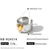 Minimalist Geometric Love Pattern Stainless Steel Adjustable Open Ring For Women With Vacuum Plated Finish