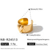 Minimalist Geometric Love Pattern Stainless Steel Adjustable Open Ring For Women With Vacuum Plated Finish