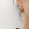 Minimalist Geometric Metal Earrings Fashionable All Match Distinctive Pendant Style For Women