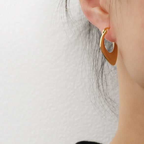 Minimalist Geometric Metal Earrings Fashionable All Match Distinctive Pendant Style For Women
