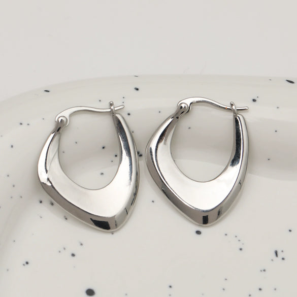 Minimalist Geometric Metal Earrings Fashionable All Match Distinctive Pendant Style For Women
