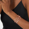 Minimalist Geometric Metal Open Cuff Bracelet With Multi Layer Hollow Electroplated Design Fashion Arm Ring