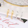 Minimalist Geometric Moon Baroque Style Sterling Silver Buckle Stud Earrings For Women