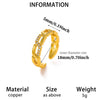 Minimalist Geometric Open Ring For Women Goldplated Copper Ring With Sparkling Diamond Details Wholesale Fashion Jewelry