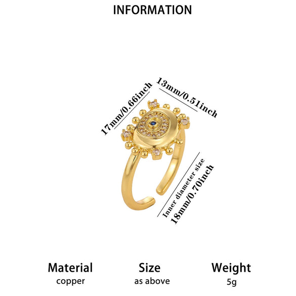 Minimalist Geometric Open Ring For Women Goldplated Copper Ring With Sparkling Diamond Details Wholesale Fashion Jewelry