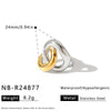Minimalist Geometric Open Ring For Women Stainless Steel Vacuum Plated Fashion Jewelry