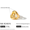 Minimalist Geometric Open Ring For Women Stainless Steel Vacuum Plated Fashion Jewelry