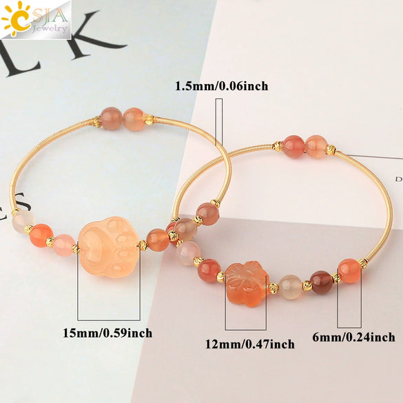 Minimalist Geometric Red Agate And Crystal Bracelet With Rose Gold Tone Carved Claw Setting For Unisex