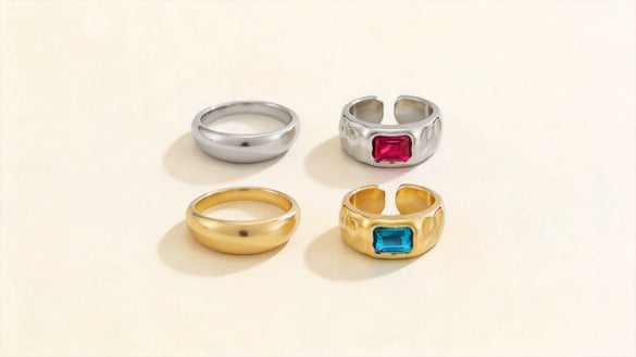 Minimalist Geometric Rhinestone Open Ring With Round Curved Surface Alloy Jewelry For Women And Men