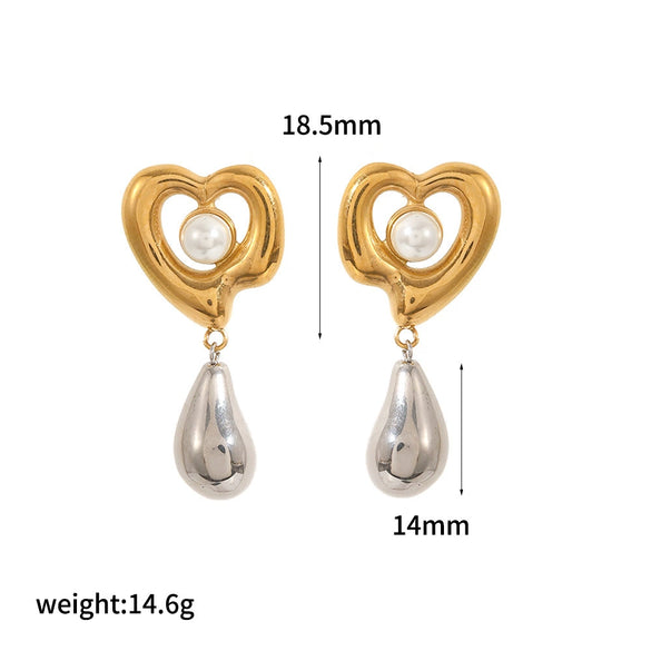 Minimalist Geometric Round Ball Pendant Earrings For Women Pvd Real Gold Plated Stainless Steel And Titanium Steel Earrings