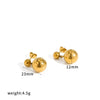 Minimalist Geometric Round Ball Pendant Earrings For Women Pvd Real Gold Plated Stainless Steel And Titanium Steel Earrings