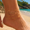 Minimalist Geometric Round Bead Stainless Steel Stackable Anklet Fashion Jewelry For Women