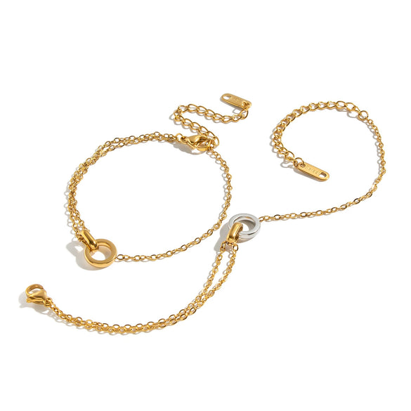 Minimalist Geometric Round Clasp Bracelet In Vacuum Electroplated Stainless Steel Layered Jewelry For Women Wholesale