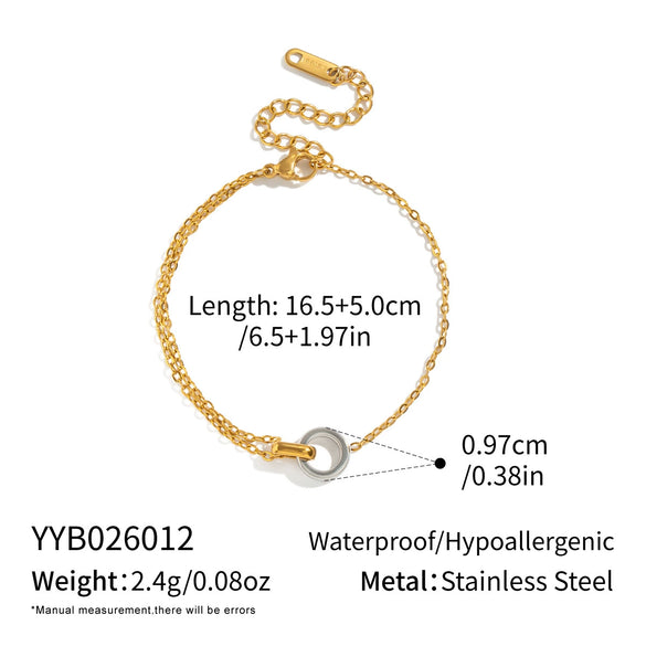 Minimalist Geometric Round Clasp Bracelet In Vacuum Electroplated Stainless Steel Layered Jewelry For Women Wholesale