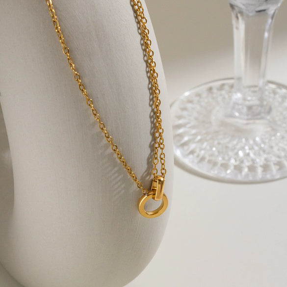 Minimalist Geometric Round Clasp Bracelet In Vacuum Electroplated Stainless Steel Layered Jewelry For Women Wholesale
