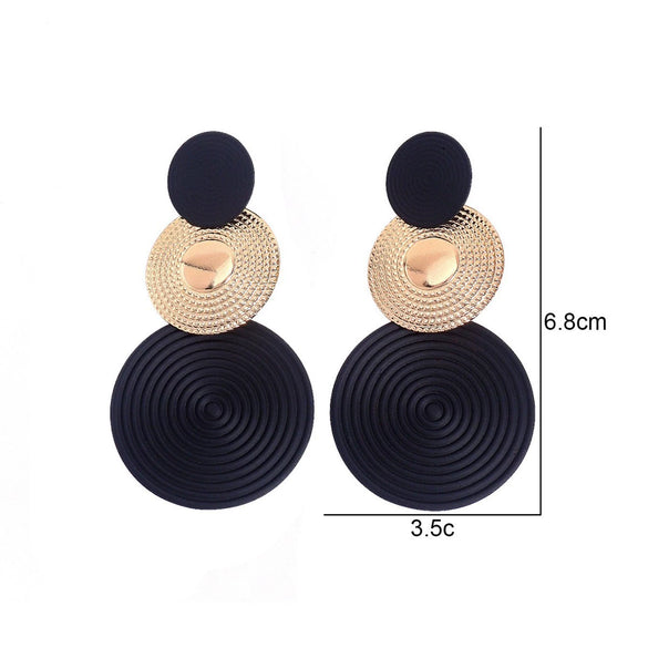 Minimalist Geometric Round Water Ripple Metal Stud Earrings Simple Versatile Unisex Ear Jewelry