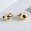 Minimalist Geometric S925 Sterling Silver Earrings With Textured Concave Convex Surface Electroplated Elegant Jewelry For Women