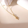 Minimalist Geometric Snake Pendant Necklace Titanium Steel Electroplated For Women
