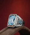 Minimalist Geometric Square Zircon Alloy Ring For Men And Women Electroplated Retro Textured Punk Hip Hop Style