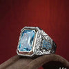 Minimalist Geometric Square Zircon Alloy Ring For Men And Women Electroplated Retro Textured Punk Hip Hop Style
