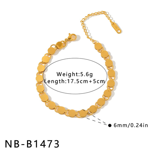 Minimalist Geometric Stainless Steel Bracelet For Women With Gold Plated Vacuum Electroplated Finish And Light Luxury Design