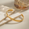 Minimalist Geometric Stainless Steel Bracelet For Women With 18K Real Gold Electroplating