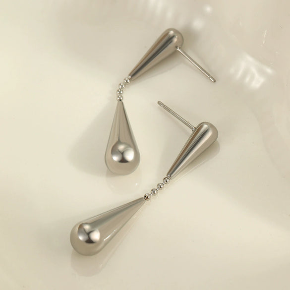 Minimalist Geometric Stainless Steel Earrings With Electroplating For Women