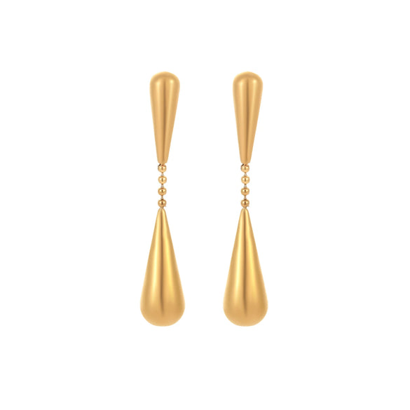 Minimalist Geometric Stainless Steel Earrings With Electroplating For Women