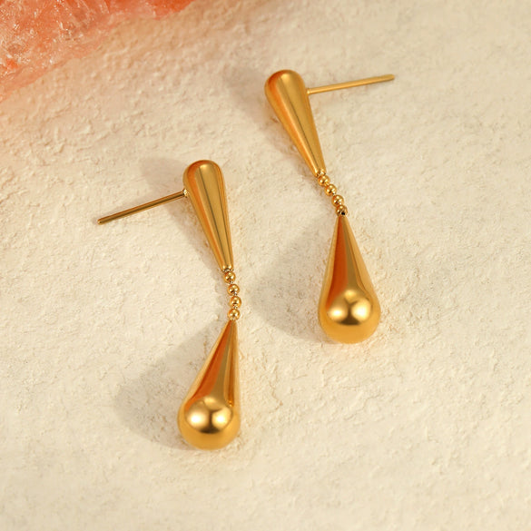 Minimalist Geometric Stainless Steel Earrings With Electroplating For Women