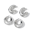 Minimalist Geometric Stainless Steel Earrings With 18K Gold Vacuum Plating Fashion Versatile Style For Women