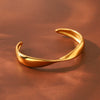 Minimalist Geometric Stainless Steel Electroplated Bracelet With Twisted Irregular Opening