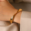 Minimalist Geometric Stainless Steel Electroplated Bracelet With Twisted Irregular Opening