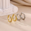 Minimalist Geometric Stainless Steel Gold Silver Electroplated Small Hoop Earrings Unisex Fashion Accessories