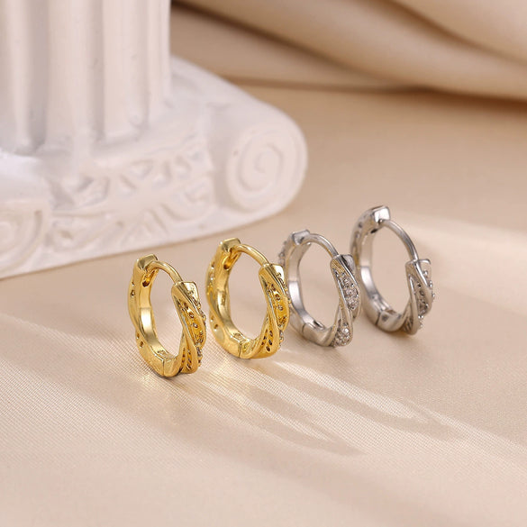 Minimalist Geometric Stainless Steel Gold Silver Electroplated Small Hoop Earrings Unisex Fashion Accessories