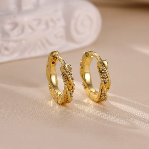 Minimalist Geometric Stainless Steel Gold Silver Electroplated Small Hoop Earrings Unisex Fashion Accessories