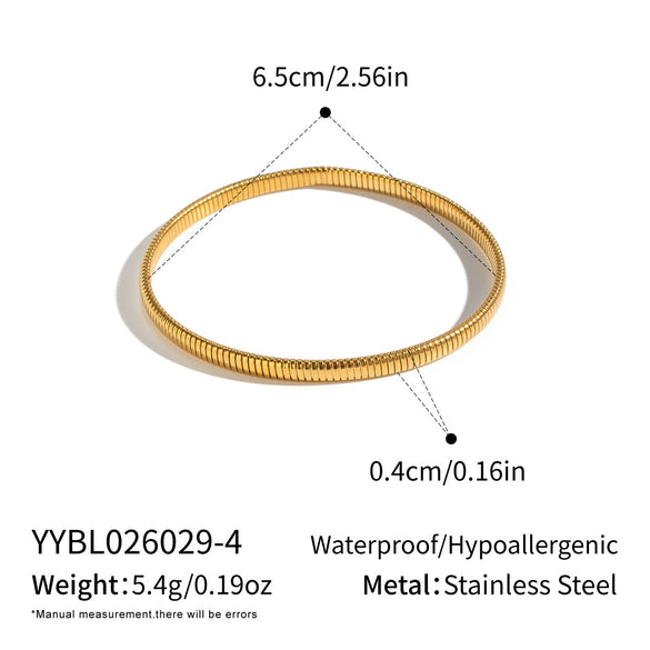 Minimalist Geometric Stainless Steel Goldplated Wideband Bracelet Modern Jewelry