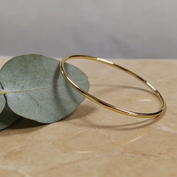 Minimalist Geometric Stainless Steel 14K Gold Electroplated Bracelet