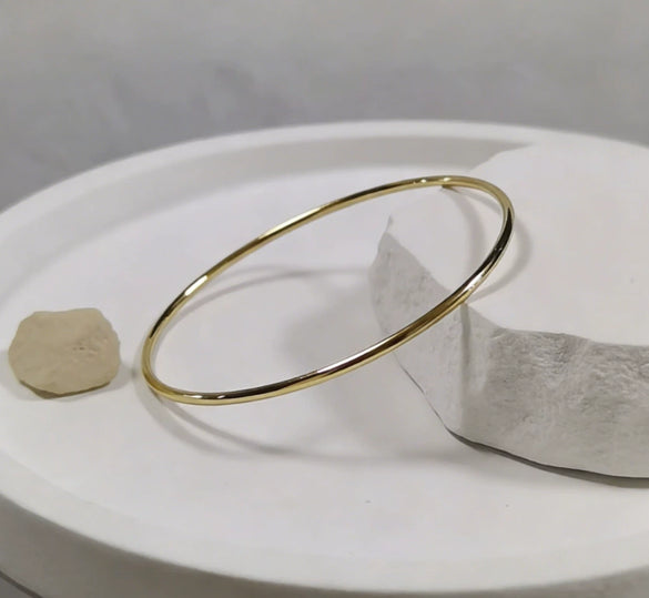 Minimalist Geometric Stainless Steel 14K Gold Electroplated Bracelet