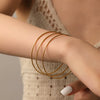 Minimalist Geometric Stainless Steel Ladies Ring And Bracelet With Electroplating